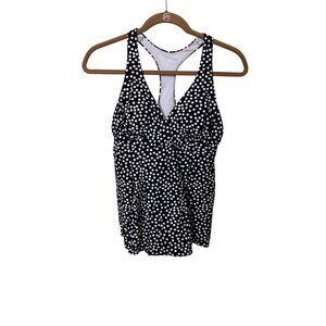Lands End Womens Polka Dot Tankini Swim Top Size 6 Vacation Reaort Cruise